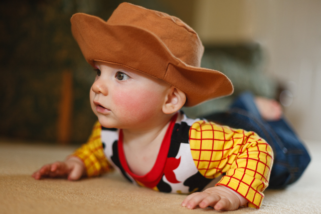 Owen dressed as Woody