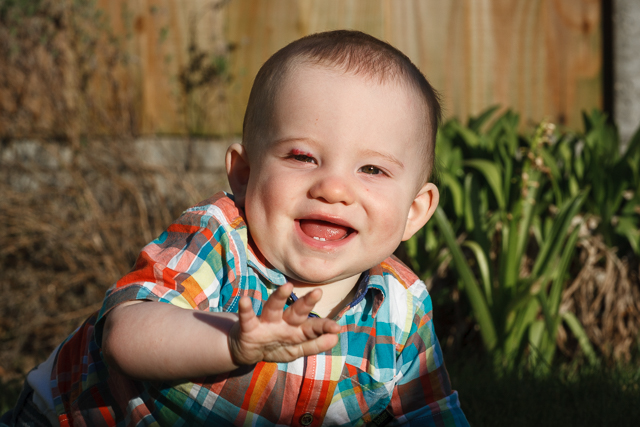 Playing in the garden